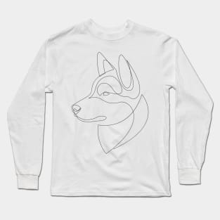 Husky - one line dog Long Sleeve T-Shirt